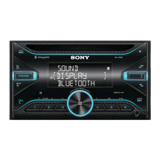 Sony WX-920BT Manual De Instrucciones