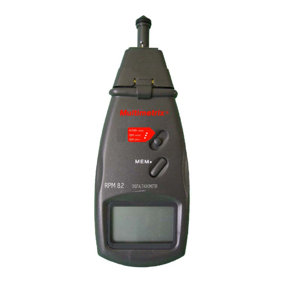 Multimetrix RPM 82 Manual De Instrucciones