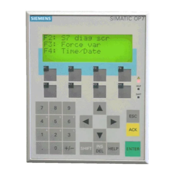 Siemens SIMATIC HMI OP7 Manuales