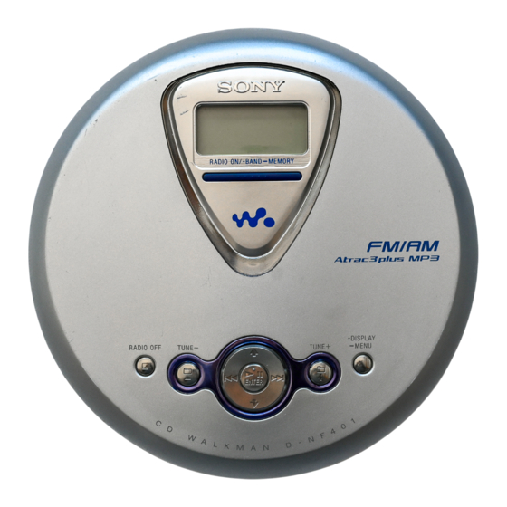 Sony WALKMAN Atrac3plus D-NF400 Manual De Instrucciones