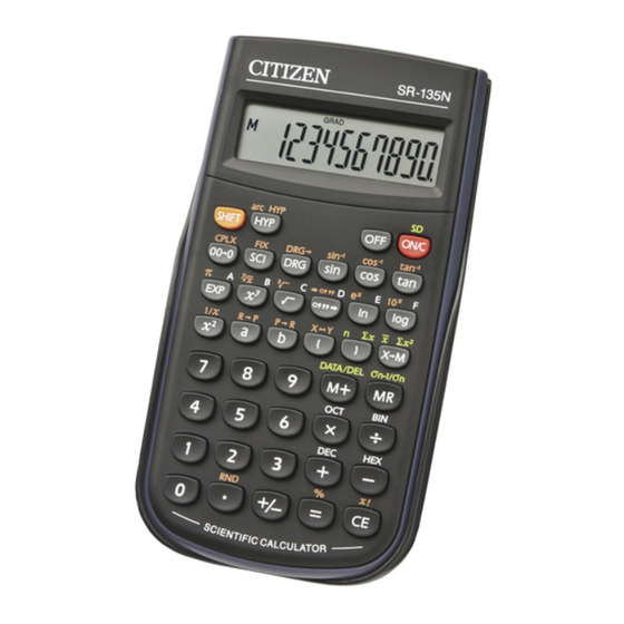 Citizen SR-135N Manual De Instrucciones
