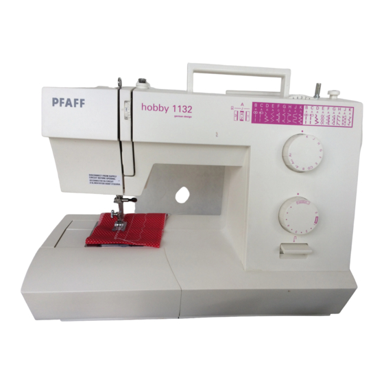 Pfaff hobby 1132 Instrucciones Para El Manejo