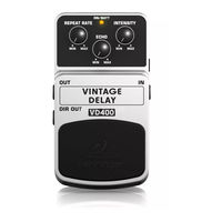 Behringer VINTAGE DELAY VD400 Manual Del Usuario