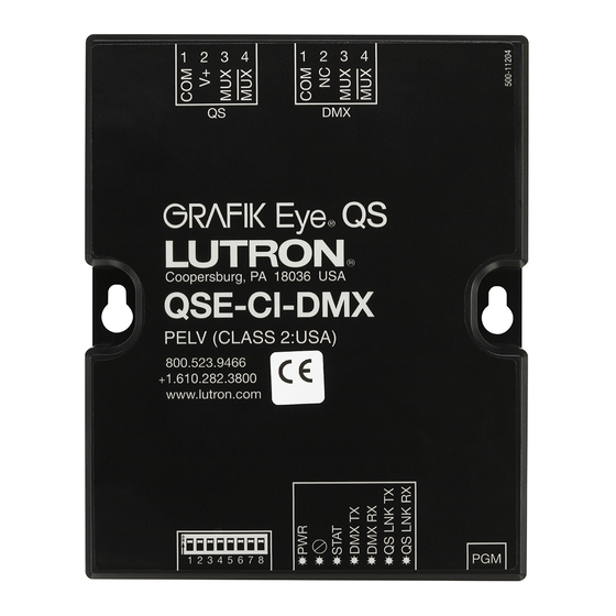 Lutron QSE-CI-DMX Manuales