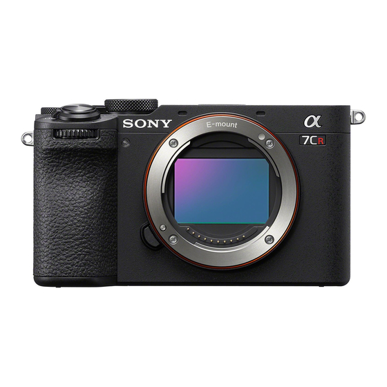 Sony a7CR Guía De Inicio