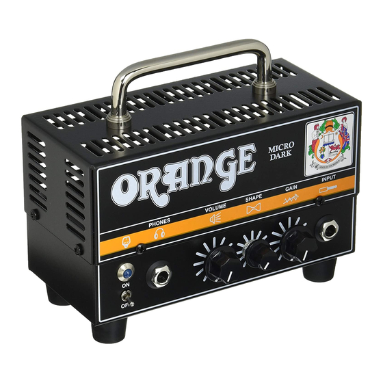 Orange Amplifiers MICRO DARK Guia De Inicio Rapido