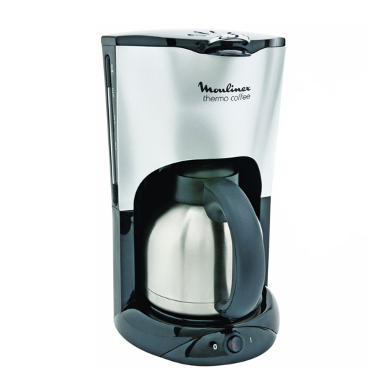 Moulinex THERMO COFFEE CJ 6005 Manuales