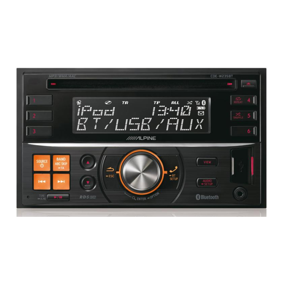 Alpine CDE-W235BT Guía De Referencia Rápida