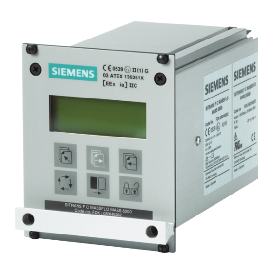 Siemens SITRANS F C MASS 6000 19 EX Guia De Inicio Rapido