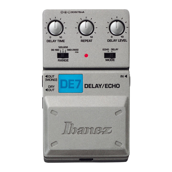 Ibanez TONE-LOK DE7 DELAY/ECHO Manual Del Propietário