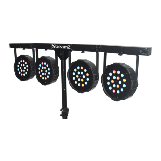 Beamz LED PARBAR 4Way Kit 18x1W RGB LEDS DMX Manual De Instrucciones