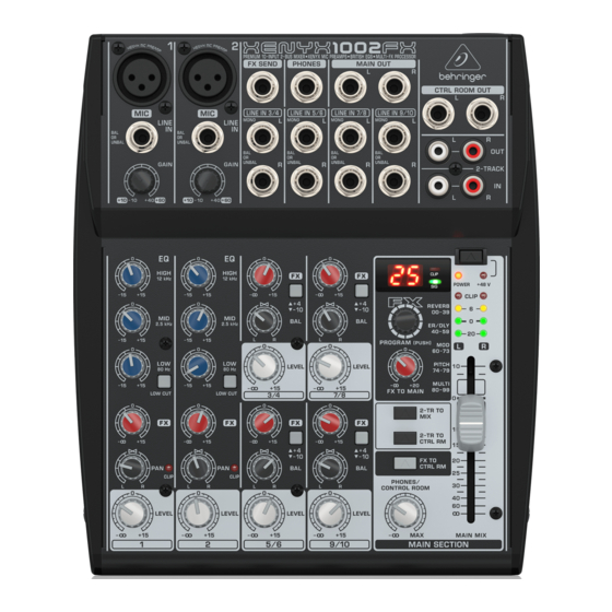 Behringer XENYX 1002FX Manuales