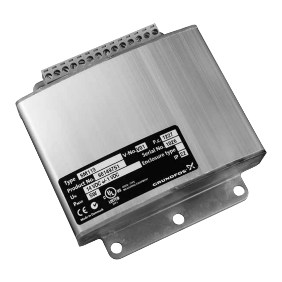 Grundfos SM 113 Instrucciones De Instalación Y Funcionamiento