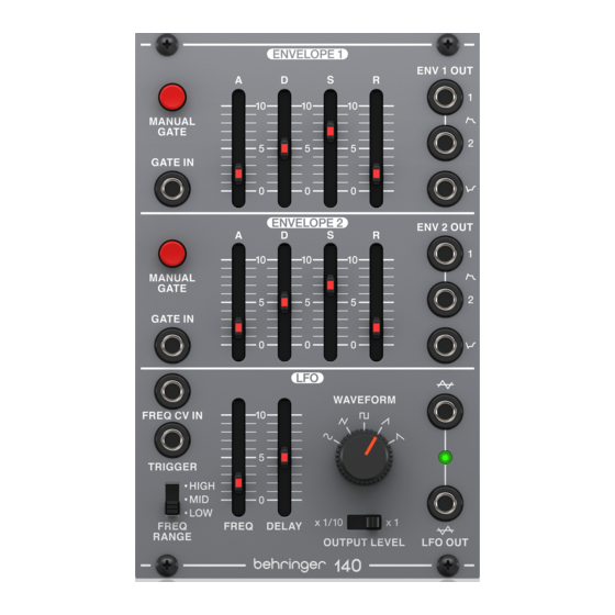 Behringer 140 DUAL ENVELOPE/LFO Manuales