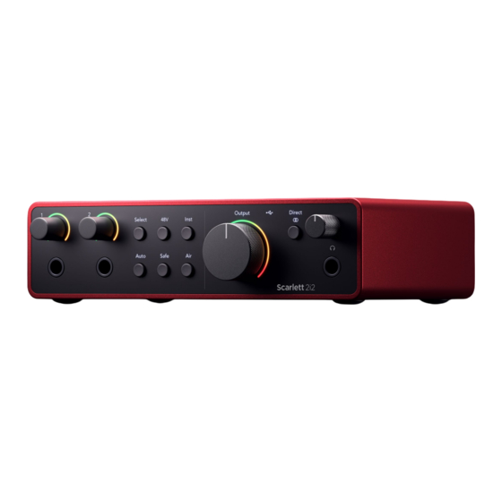 Focusrite Scarlett 2i2 Guía De Usuario