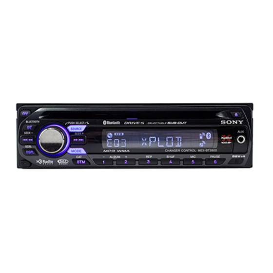 Sony MEX-BT2600 Manual De Instrucciones