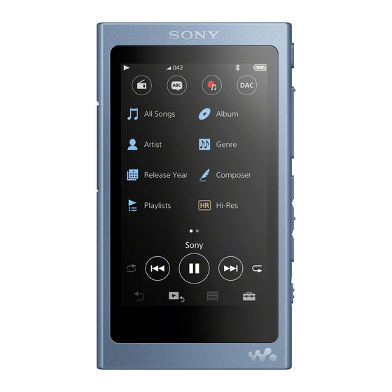 Sony NW-A45 Manual De Instrucciones
