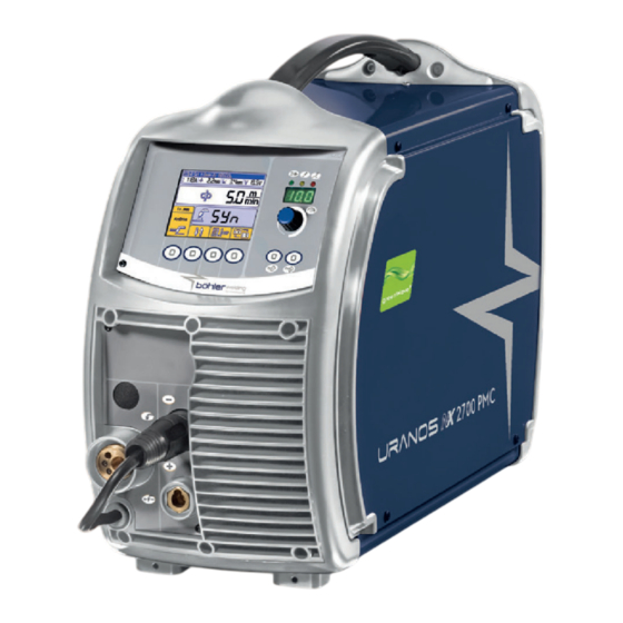 voestalpine Bohler welding URANOS NX 2700 PMC Manual De Instrucciones