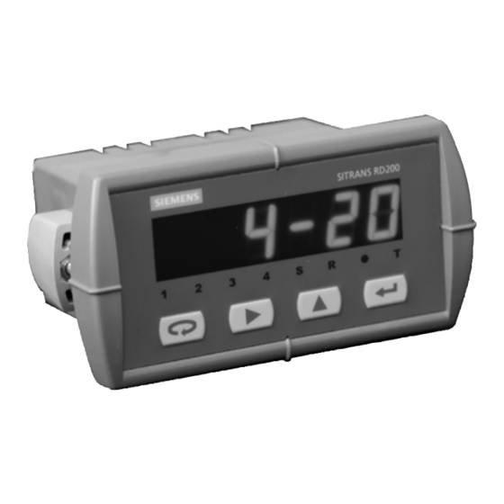 Siemens SITRANS RD200 Instrucciones De Servicio