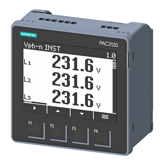 Siemens SENTRON PAC3120 Manual De Producto