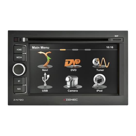 ZENEC Z-N720 Manual De Usuario Del Dispositivo