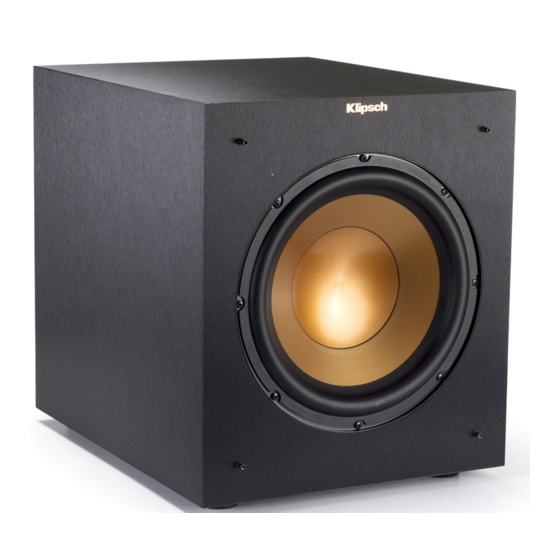 Klipsch R-10SWi Manual De Proprietário