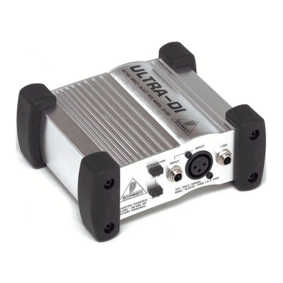 Behringer ULTRA-DI DI100 Manual Del Usuario