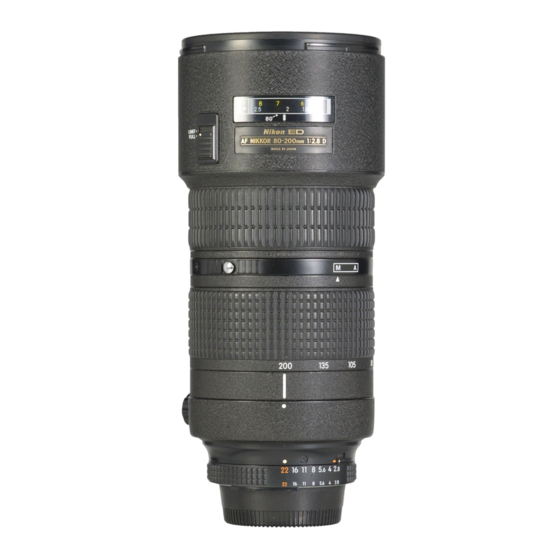 Nikon Zoom- ED 80-200mm f/2.8 Manual De Instrucciones