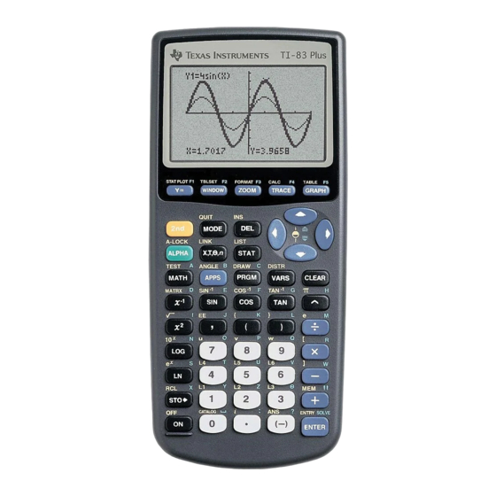 Texas Instruments TI-83 Plus Manual Del Producto