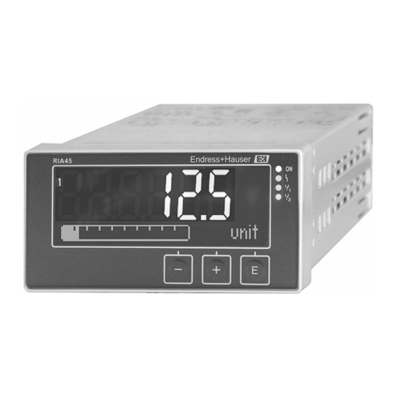 Endress+Hauser RIA45 Manual De Instrucciones
