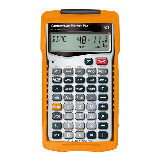Calculated Industries Construction Master Pro Guia Del Usuario