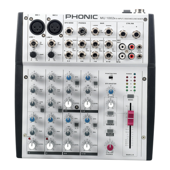 Phonic MU 502 Manuales