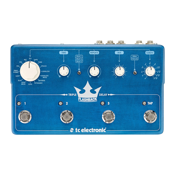 TC Electronic FLASHBACK TRIPLE DELAY Guia De Inicio Rapido