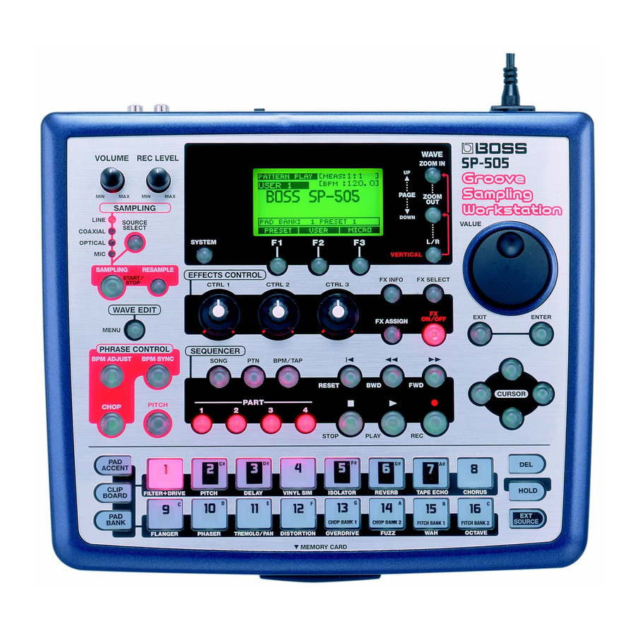 Boss SP-505 Manual Del Usuario