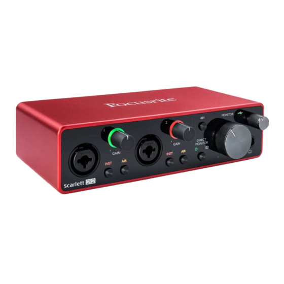 Focusrite Scarlett 2i2 MOSC0025 Manuales