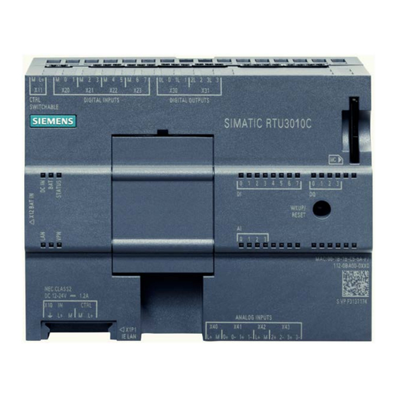 Siemens SIMATIC RTU3010C Instrucciones De Servicio