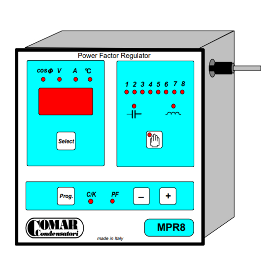 Comar Condensatori MPR8 Serie Manuales