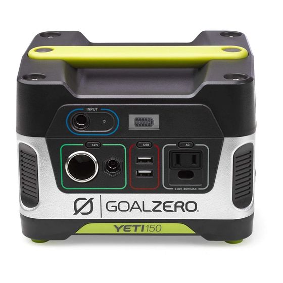 GOAL ZERO YETI 150 Manual Del Usuario