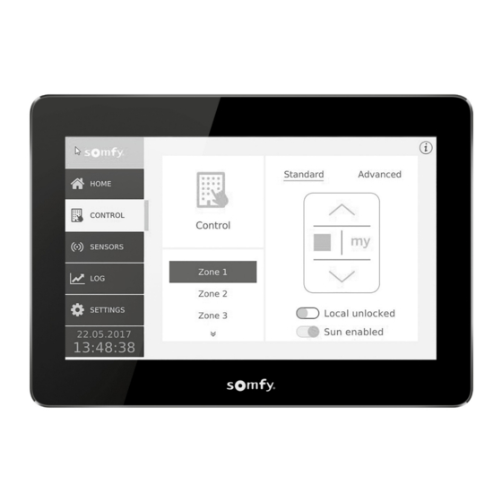 SOMFY animeo IB+ 4 Zone TouchBuco Guía De Instalación Deembrague Autoajustable