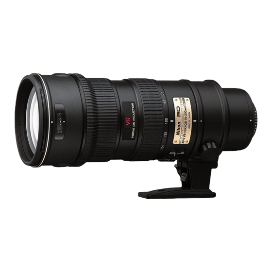 Nikon AF-S VR Zoom-NIKKOR ED 70-200mm f/2.8G IF Manuales