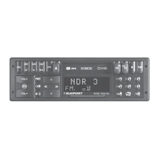 Blaupunkt Paris RCM 104 Instrucciones De Manejo