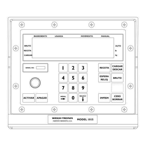 Weigh-Tronix 1015 Manual De Servicio