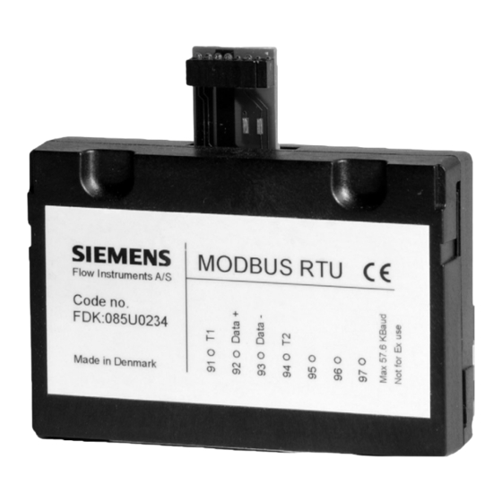 Siemens Modbus RTU RS485 Instrucciones De Servicio
