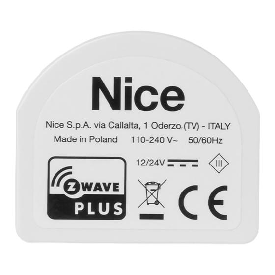 Nice RGBW-Control Instrucciones Y Advertencias Para La Instalación Y El Uso