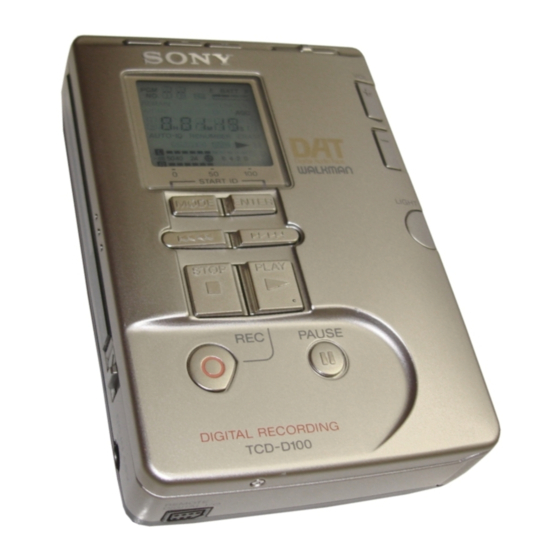 Sony WALKMAN TCD-D100 Manual De Instrucciones