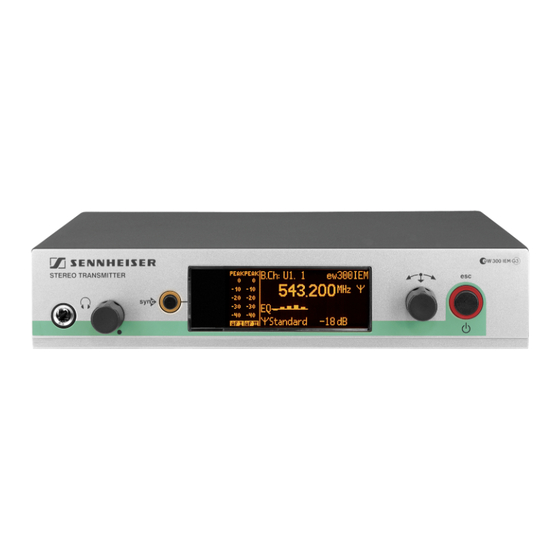 Sennheiser evolution wireless G3 Serie Instrucciones De Uso