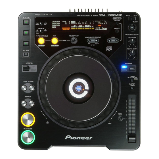 Pioneer CDJ-1000MK2 Manual De Instrucciones