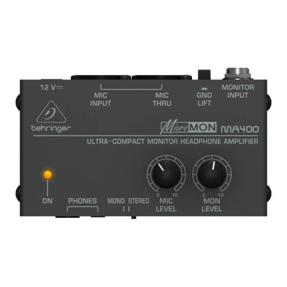 Behringer MICROMON MA400 Manual Del Usuario