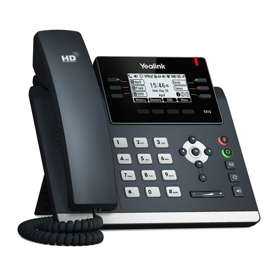 Yealink SIP-T41S Guia De Inicio Rapido