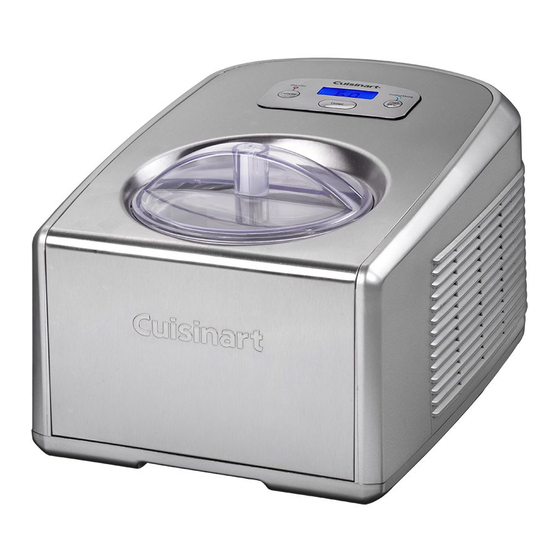 Cuisinart SORBETIERE ICE CREAM & GELATO PROFESSIONAL Manual Del Usuario